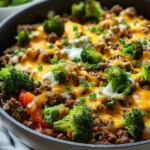 Keto Hamburger Broccoli Skillet