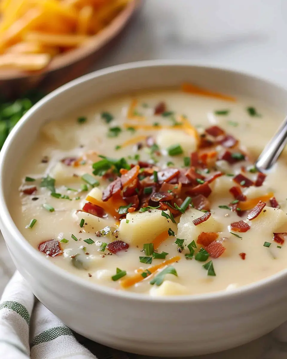 Loaded Potato Soup: Indulgent Comfort with Turkey Bacon &amp; Chicken Ham