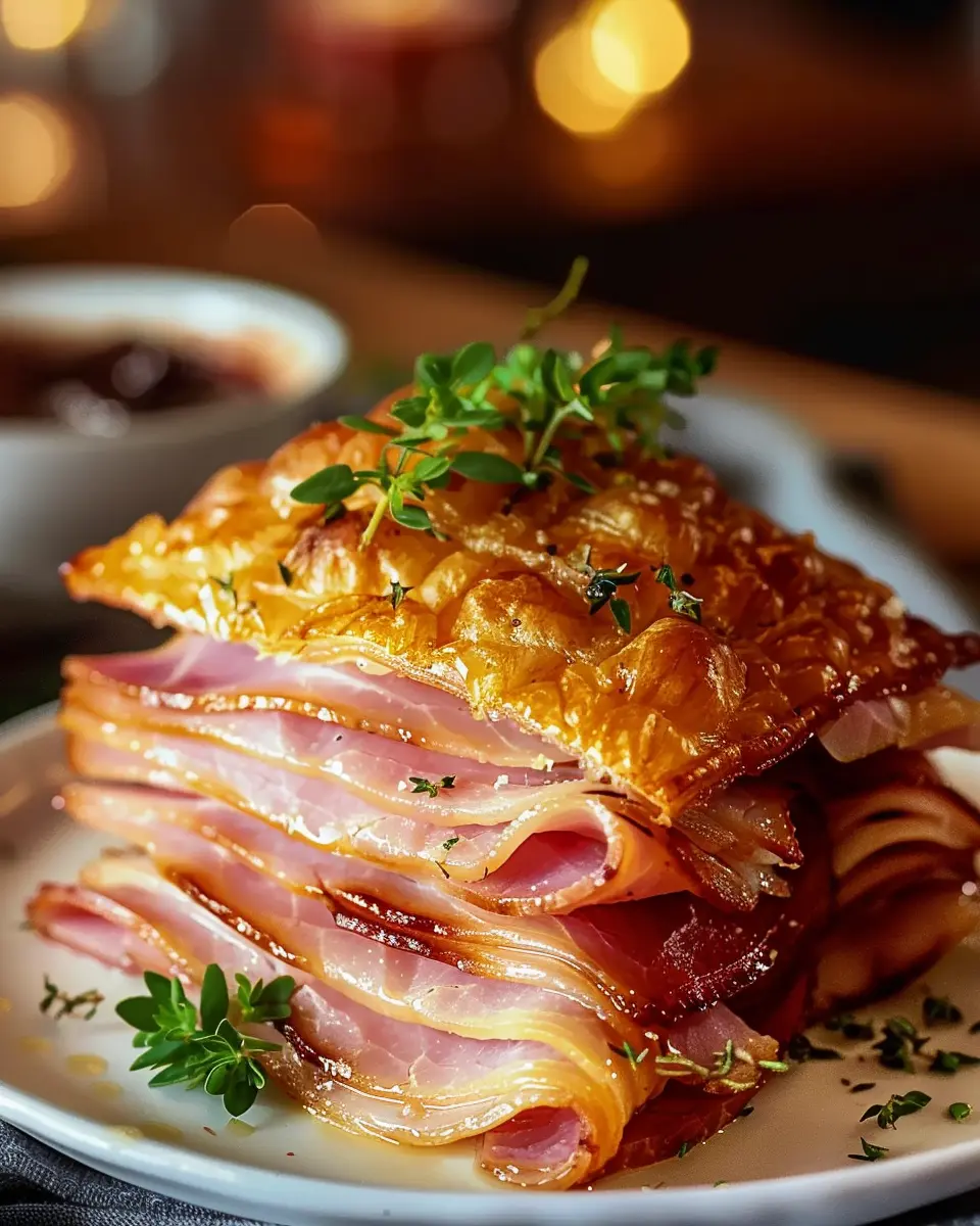 Crispy Ham Delight: Easy Chicken Ham with Turkey Bacon Twist