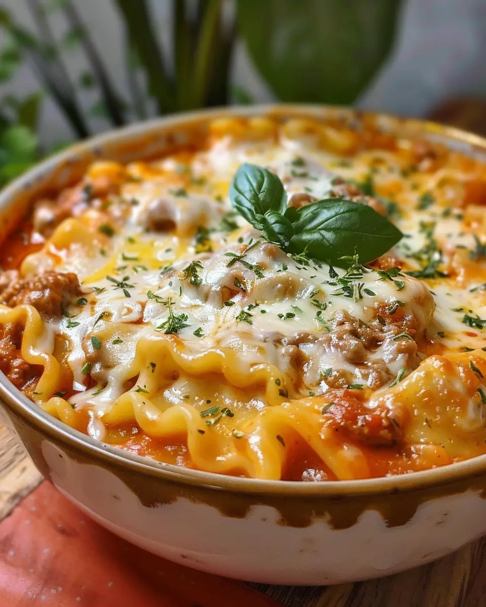 Creamy Lasagna Soup: Indulgent Comfort with Turkey Bacon and Chicken Ham