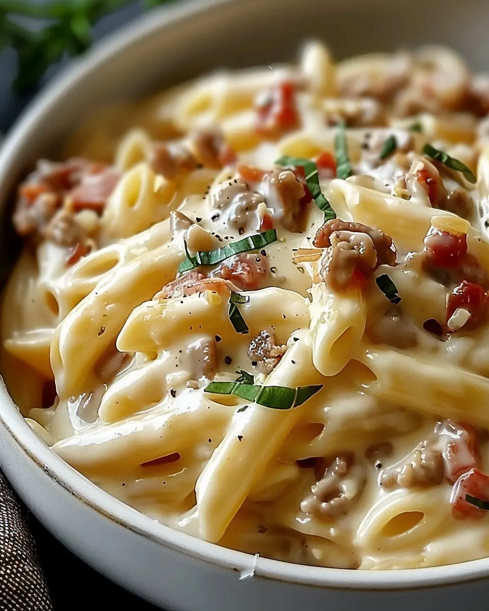 Creamy Rotel Pasta: Indulgent Turkey Bacon &amp; Chicken Ham Delight