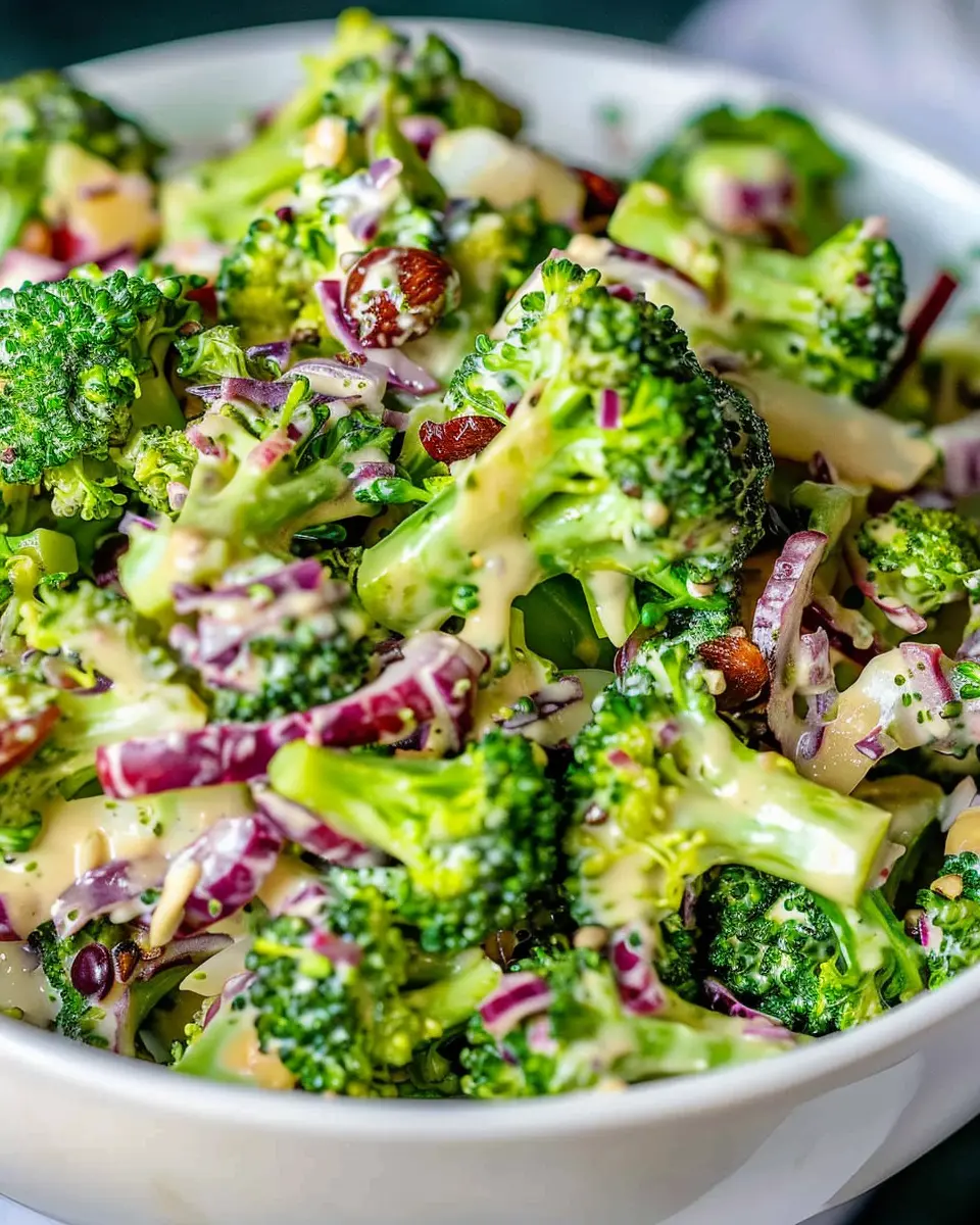 Best Broccoli Salad Recipe with Turkey Bacon and Chicken Ham