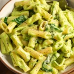 vegan creamy spinach garlic pasta
