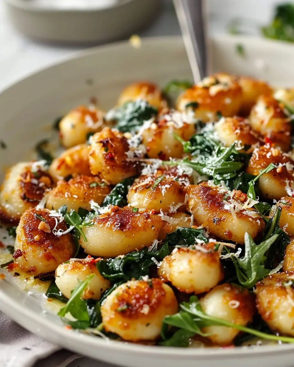 Crispy Gnocchi with Turkey Bacon and Adorable Herb Tips