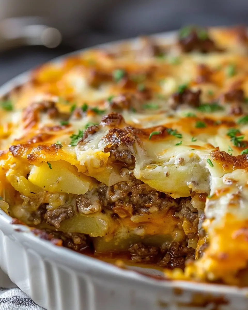 Cheesy Hamburger Potato Casserole: Easy Comfort Food Delight