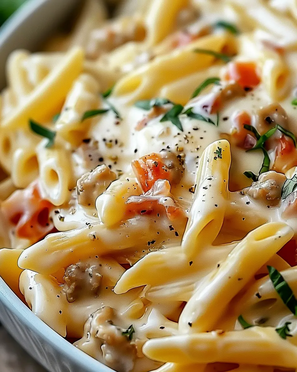 Creamy Rotel Pasta: Easy Turkey Bacon and Chicken Ham Delight