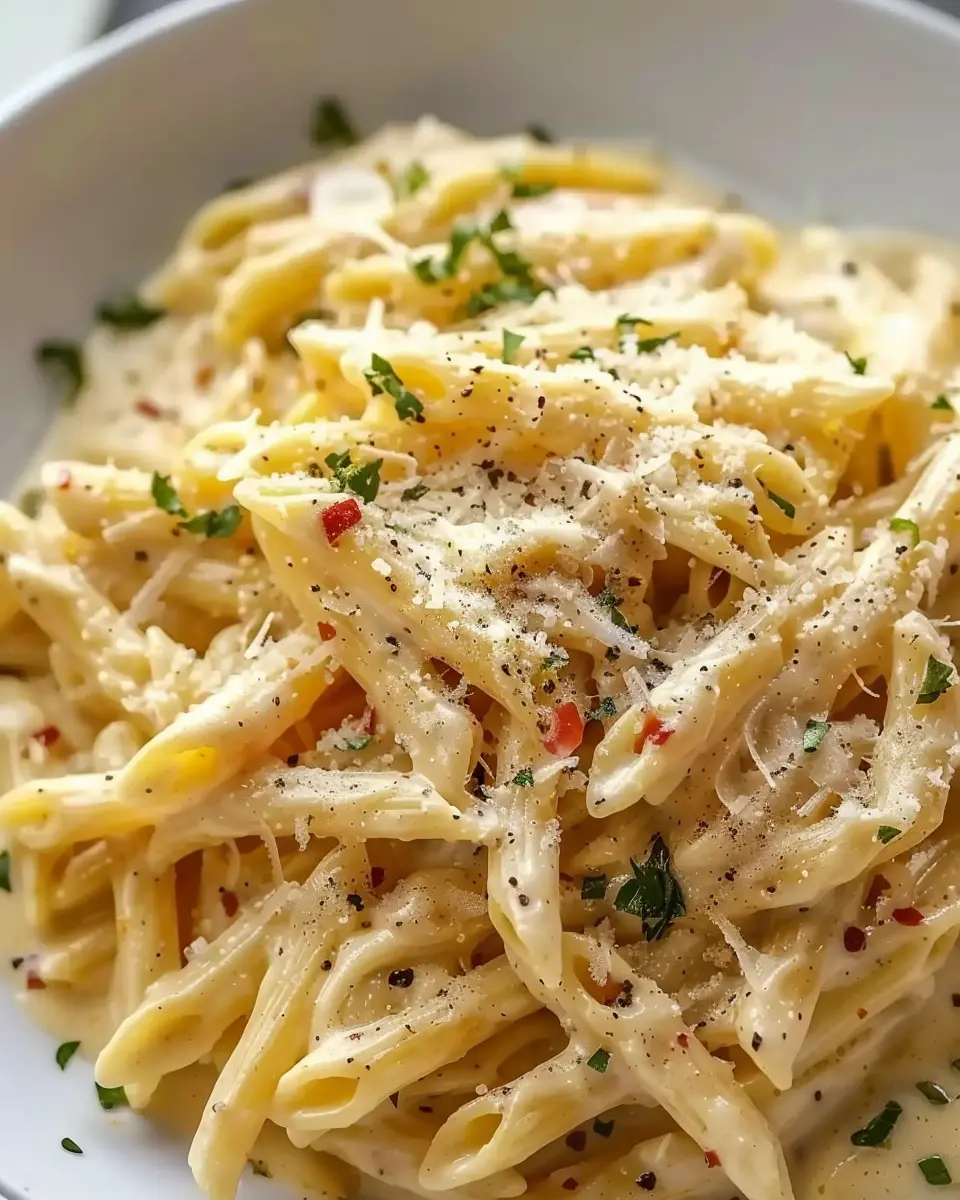 One Pot Creamy Garlic Pasta: Easy Turkey Bacon Delight