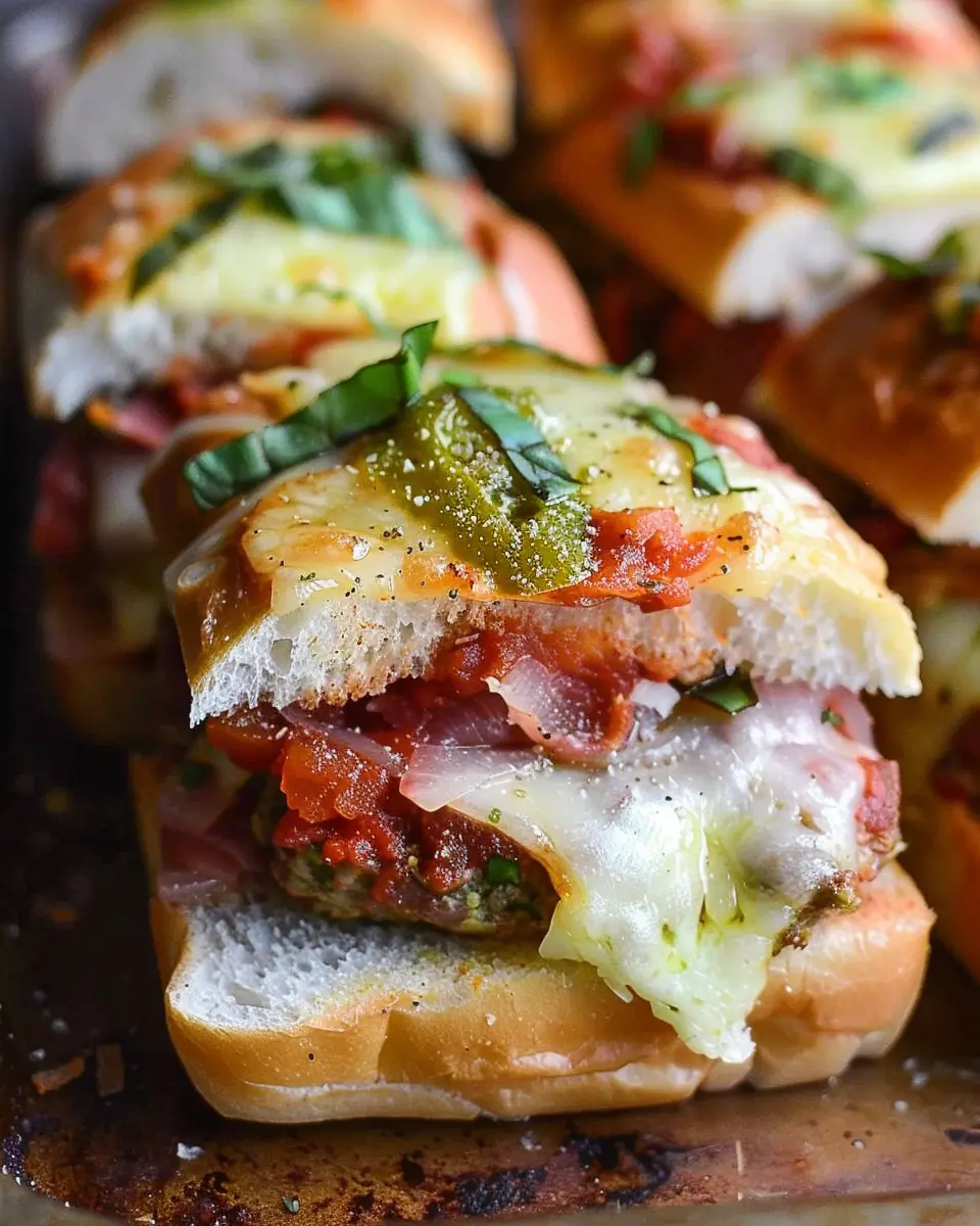 Hot Italian Sub Sliders: Juicy Turkey Bacon and Chicken Ham Delight