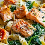 Salmon Spinach Pasta Dish