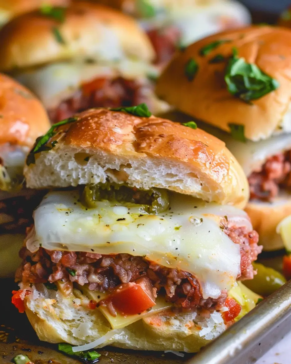 Hot Italian Sub Sliders: Juicy Turkey Bacon and Chicken Ham Delight